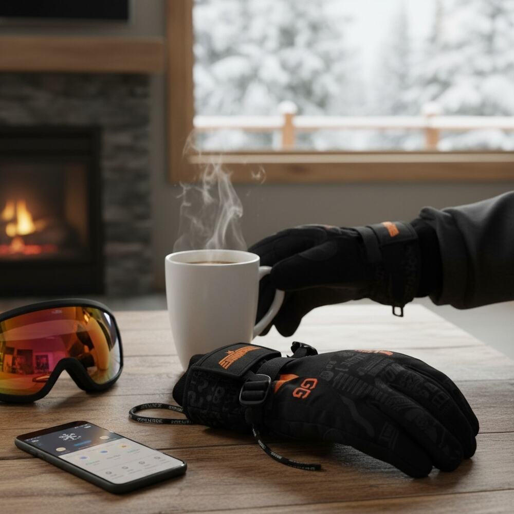 Grenade Ski Snowboard Gloves Black Orange Winter Insulated Medium - Picture 2 of 8